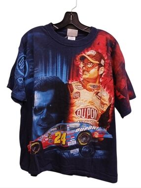Chase Authentics Vintage DuPont Racing Graphic Tee Jeff Gordon Blue Size Large
